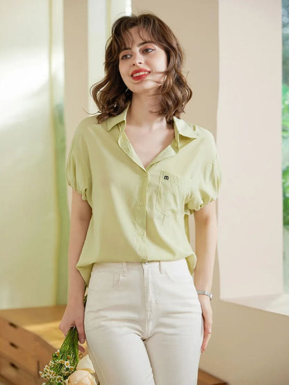 Camisa de Manga Curta com Bordado