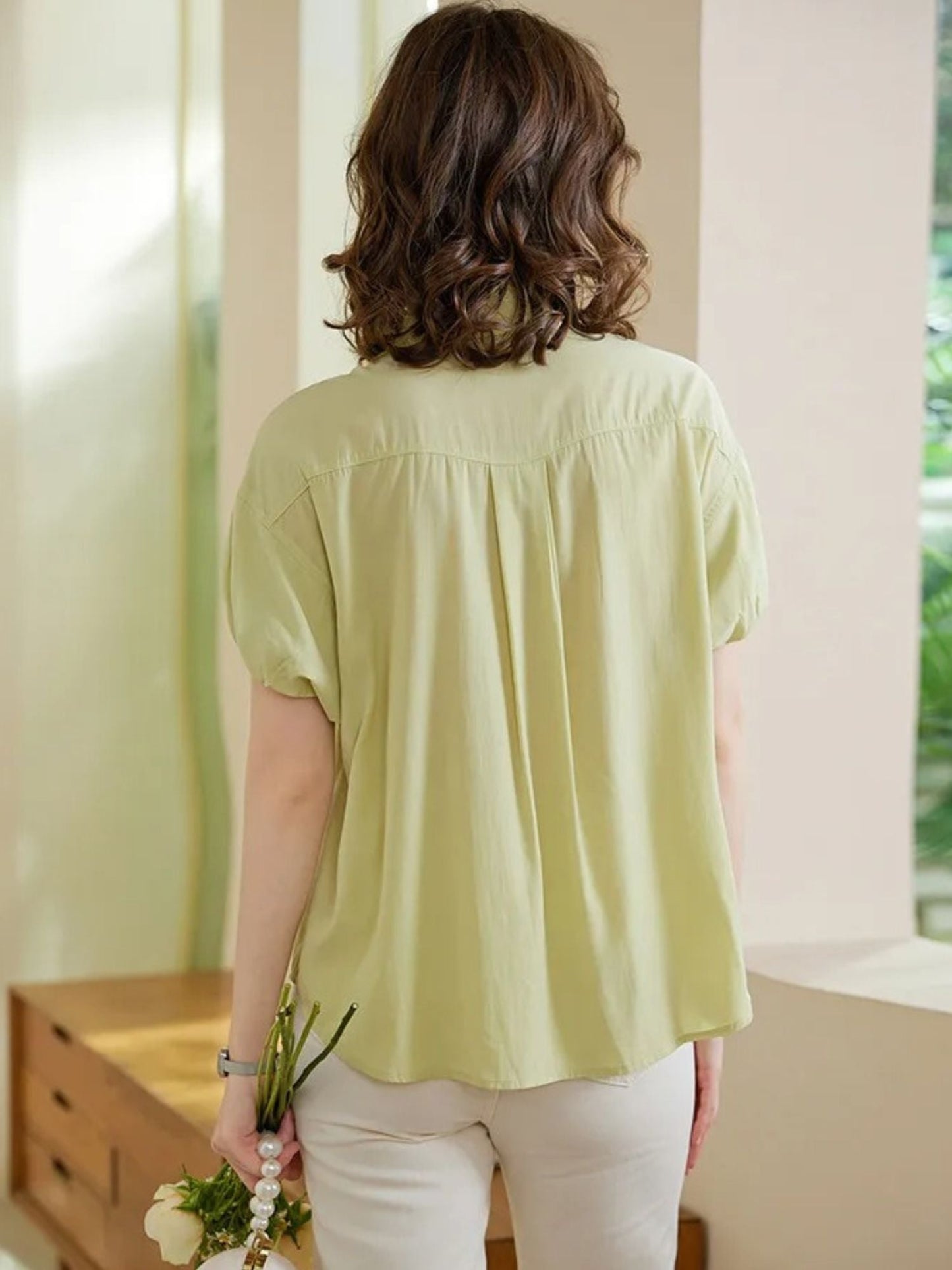 Camisa de Manga Curta com Bordado