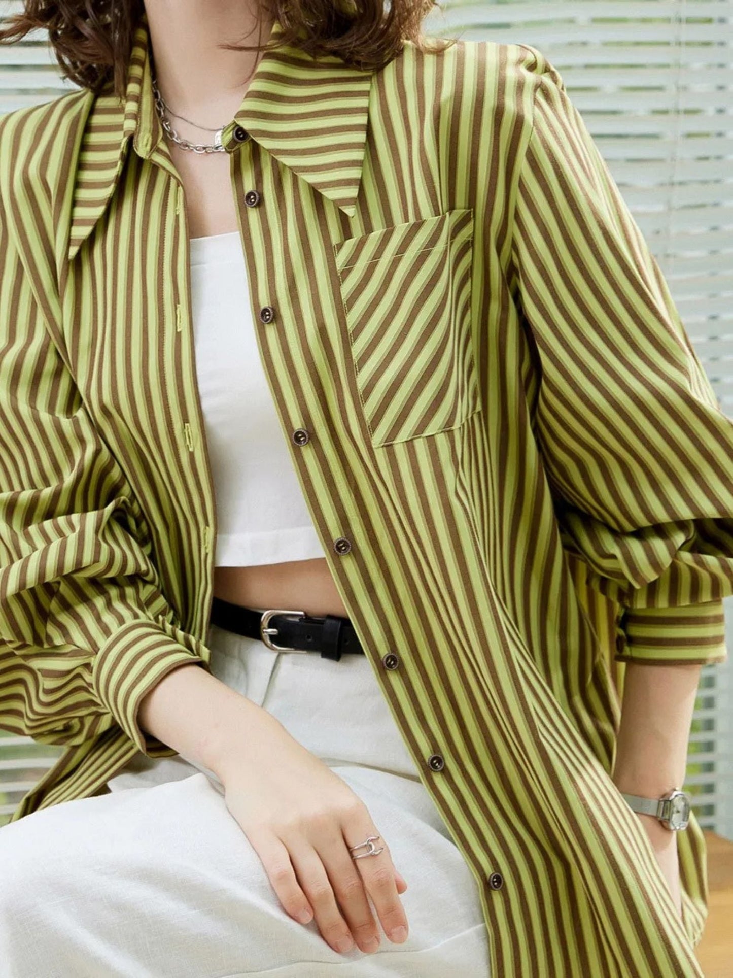 Camisa de Manga Longa com Listras